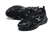 Louis Vuitton Black and Silver Graphic Low-Top Sneakers