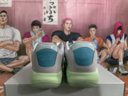 Jordan White Green Blue Basketball Sneakers