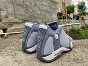 Jordan 14 Gray and White Basketball Sneakers