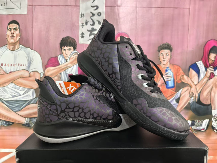 Black and Purple Pattern Basketball Sneakers