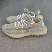 Yeezy 350 V2 Knit Sneakers in Gray and Cream