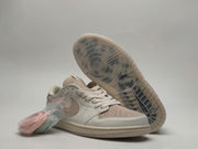 Jordan 1 Low Paisley Embossed Sneakers in Cream and Taupe