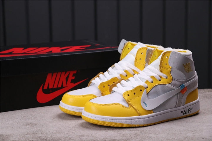 Jordan 1 High Off-White Sneakers White Yellow Grey
