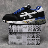 A483 Mick 5696 Black and Blue Low-Top Sneakers