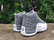 Jordan Air Jordan 12 High-Top Sneakers in Grey and White