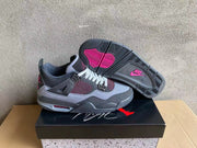 Air Jordan 4 Gray and Pink Sneakers