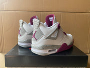 Jordan 4 Retro Sneakers in White and Burgundy