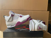 Jordan 4 Retro Sneakers in White, Purple, Brown and Yellow