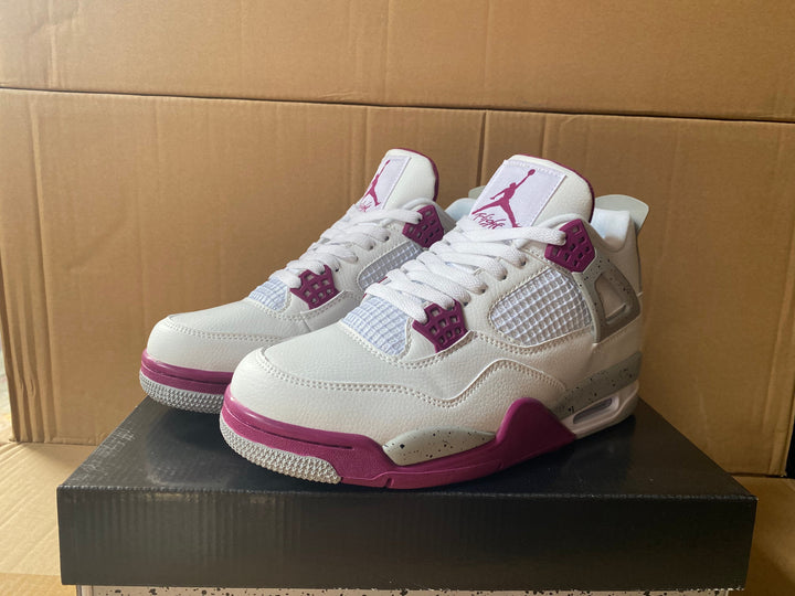Jordan 4 Retro Sneakers in White, Purple, Brown and Yellow