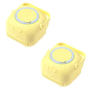🛁 Pet Silicone Bath & Massage Brush — 2-in-1 Shampoo Dispenser