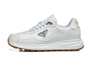 Prada White Low-Top Sneakers with Gum Sole