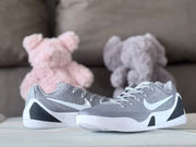 Nike Kobe 9 Low Basketball Shoes, Grey and White