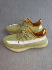 Yeezy 350 V2 Reflective Green Knit Sneakers