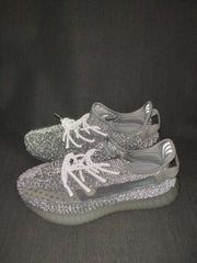 Yeezy 350 V2 Silver Gray Knit Sneakers