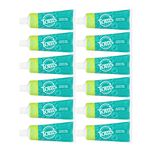 Tom's of Maine Fluoride Fresh Mint Toothpaste, Travel Size 3 Oz (Pack of 12)