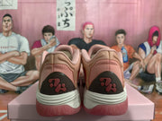 Magenta Low-Top Sneakers with Textured Sole