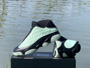 Air Jordan 13 Low Singles Day Black and Mint Sneakers