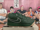 Nike Green Low-Top Sneakers with Swoosh and Gum Sole