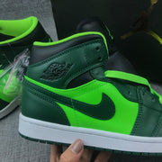 Jordan 1 Mid Fluorescent Green Sneakers 554724-330