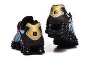 Nike Shox TL Sneakers in Dark Brown, Blue and Gold