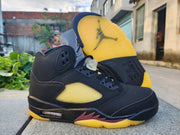 Air Jordan 5 High-Top Sneakers in Black and Yellow