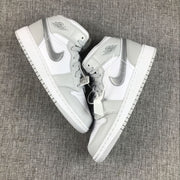 Jordan Air Jordan 1 Mid GS White Silver Sneakers