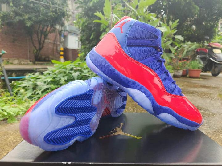 Air Jordan 11 Retro High Red and Blue Sneakers