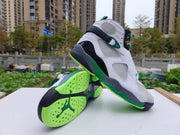 Jordan 8 High-Top Sneakers in Green, White and Grey