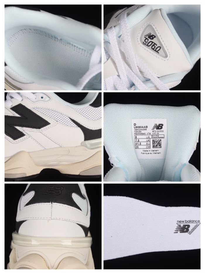 New Balance 9060 White Black Lifestyle Sneakers U9060AAB