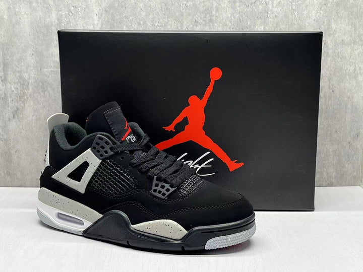Jordan AJ4 Black Cement Black and Grey Sneakers