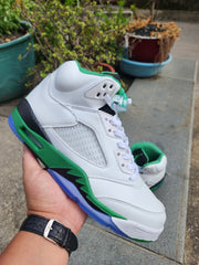 Jordan Air Jordan 5 White and Green High-Top Sneakers