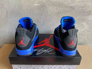 Air Jordan 4 Black and Blue High-Top Sneakers
