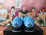 Blue Basketball Sneakers with Black and White Accents