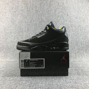 Jordan Air Jordan 3 BHM Black and Metallic Gold Sneakers