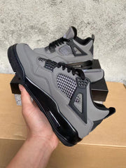 Jordan 4 Grey and Black Sneakers