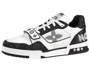 Louis Vuitton-Style Low-Top Sneakers with Strap Closure