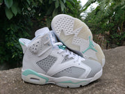 Jordan 6 High-Top Sneakers in White, Grey and Mint