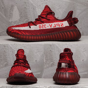 Yeezy 350 V2 Burgundy Zebra Sneakers