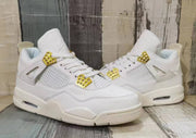 Jordan 4 Men's Sneakers in Off-White and Gold