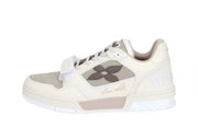 Louis Vuitton-Style Low-Top Sneakers with Strap Closure