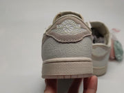 Jordan 1 Low Paisley Embossed Sneakers in Cream and Taupe