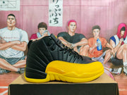 Jordan Black and Yellow Basketball Sneakers