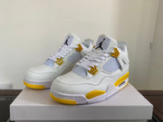 Jordan 4 Retro Sneakers in White, Purple, Brown and Yellow