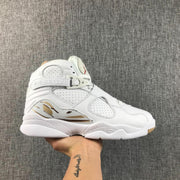 Air Jordan 8 Retro OVO White Metallic Gold Sneakers