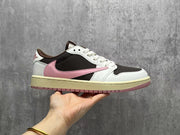 Jordan 1 Low Travis Scott Pink Brown Sneakers