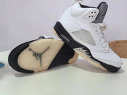 Jordan 5 White and Black High-Top Sneakers
