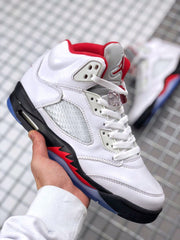 Air Jordan 5 Fire Red White Black Red Sneakers