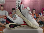White and Red Basketball Sneakers
