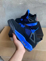 Air Jordan 4 Black and Blue High-Top Sneakers