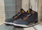 Jordan 3 Grey and Orange Men's Sneakers